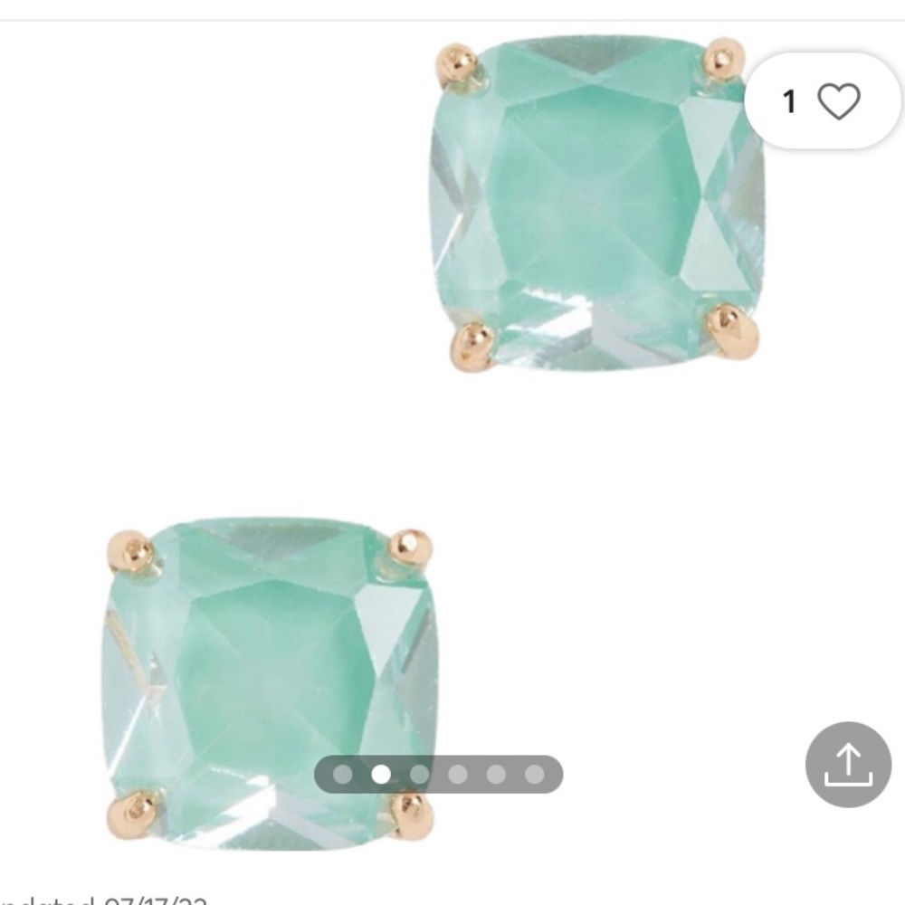 Kate Spade Square Stud Earrings in Light Green